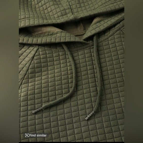 😎 Army Green Quilted Hoodie - Picture 4 of 14